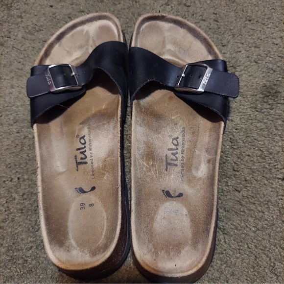 Birkenstock Women's Narrow Eu 39/ Tula Madrid Black Slides Sandals Buckle - Picture 5 of 5